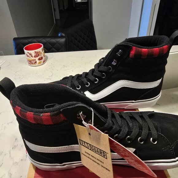 Vans Filmore Hi Vansguard Leather Suede Men's 10 Black CHECKERBOARD SHOES BOOTS - Picture 8 of 10